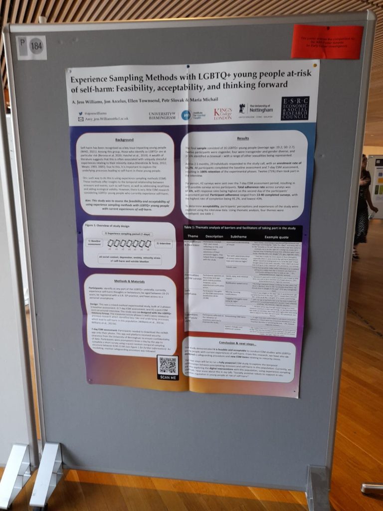 Experience sampling methods with LGBTQ+ young people at-risk of self-harm: Feasibility, acceptability, and thinking forward